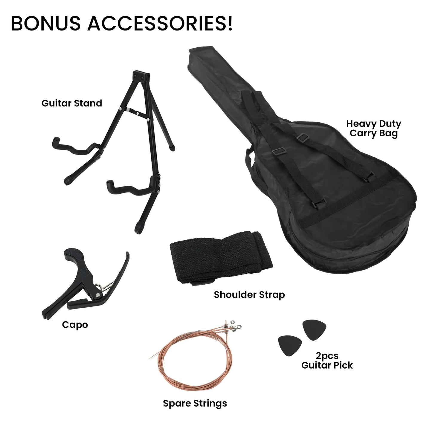 Karrera 38in Pro Cutaway Acoustic Guitar with Bag Strings - Sun Burst - Image 6