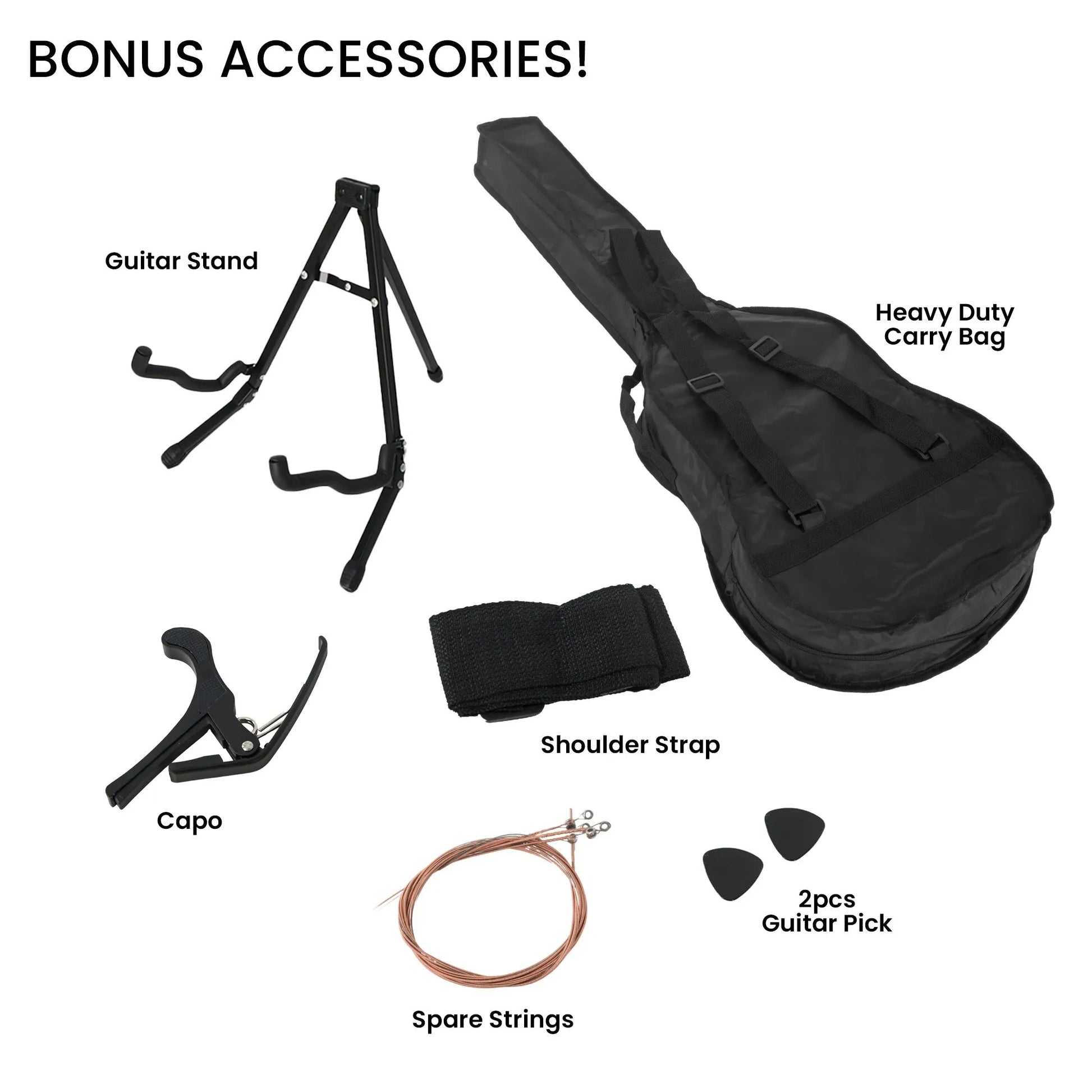 Karrera 38in Pro Cutaway Acoustic Guitar with Bag Strings - Sun Burst - Image 6
