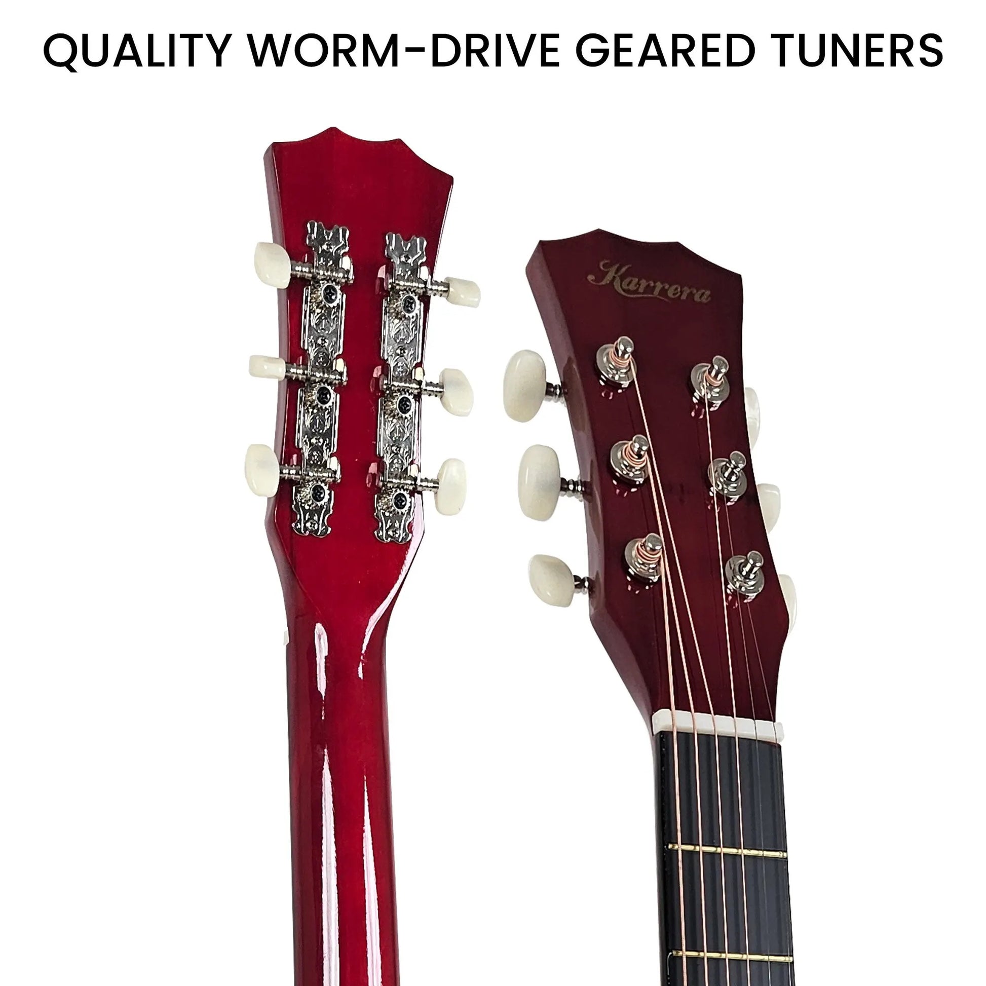 Karrera 38in Pro Cutaway Acoustic Guitar with Bag Strings - Sun Burst - Image 8