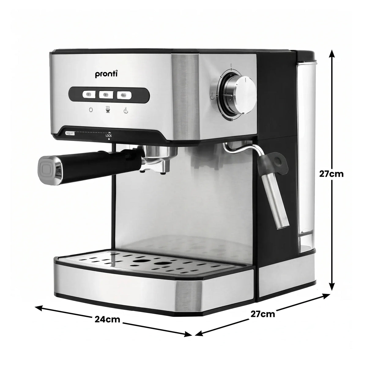 Pronti 1.6L Automatic Coffee Espresso Machine with Steam Frother - Image 3
