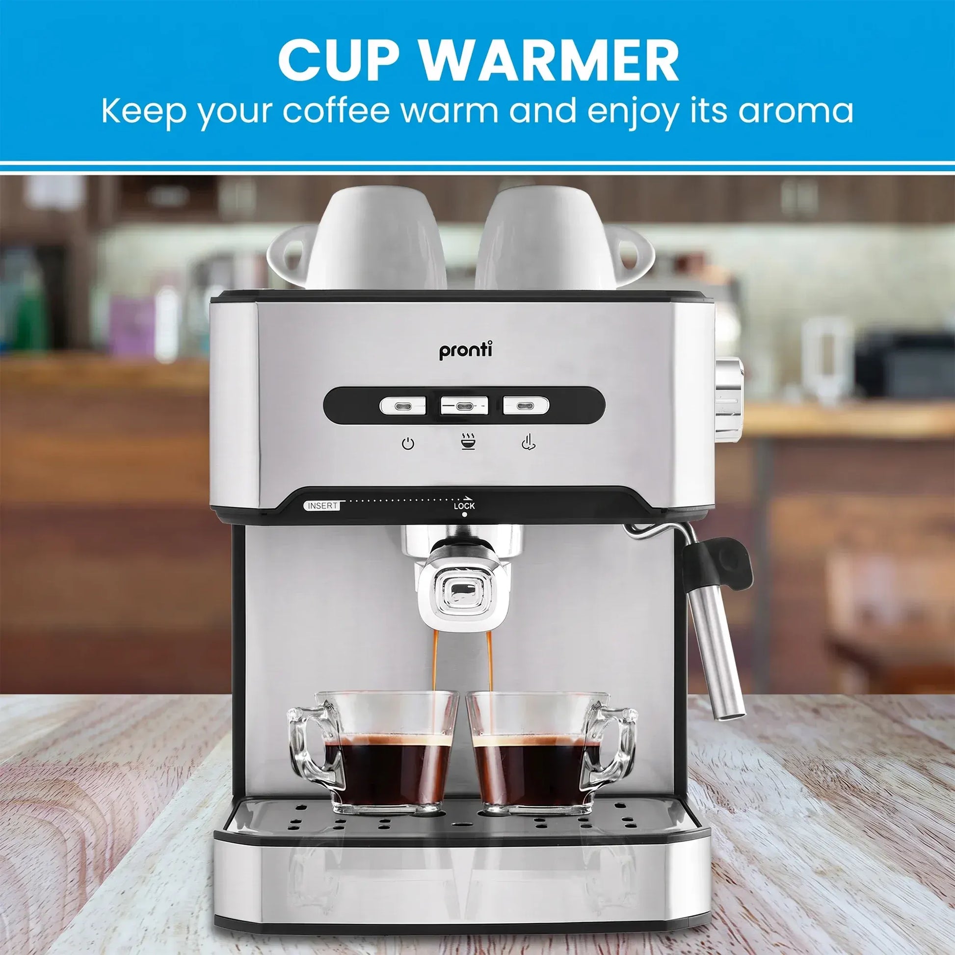 Pronti 1.6L Automatic Coffee Espresso Machine with Steam Frother - Image 6