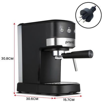 Pronti CM-850D Coffee Machine 20 Bar Espresso Maker with Milk Frother and 1.25L Tank - Image 4