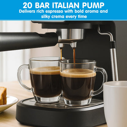 Pronti CM-850D Coffee Machine 20 Bar Espresso Maker with Milk Frother and 1.25L Tank - Image 5