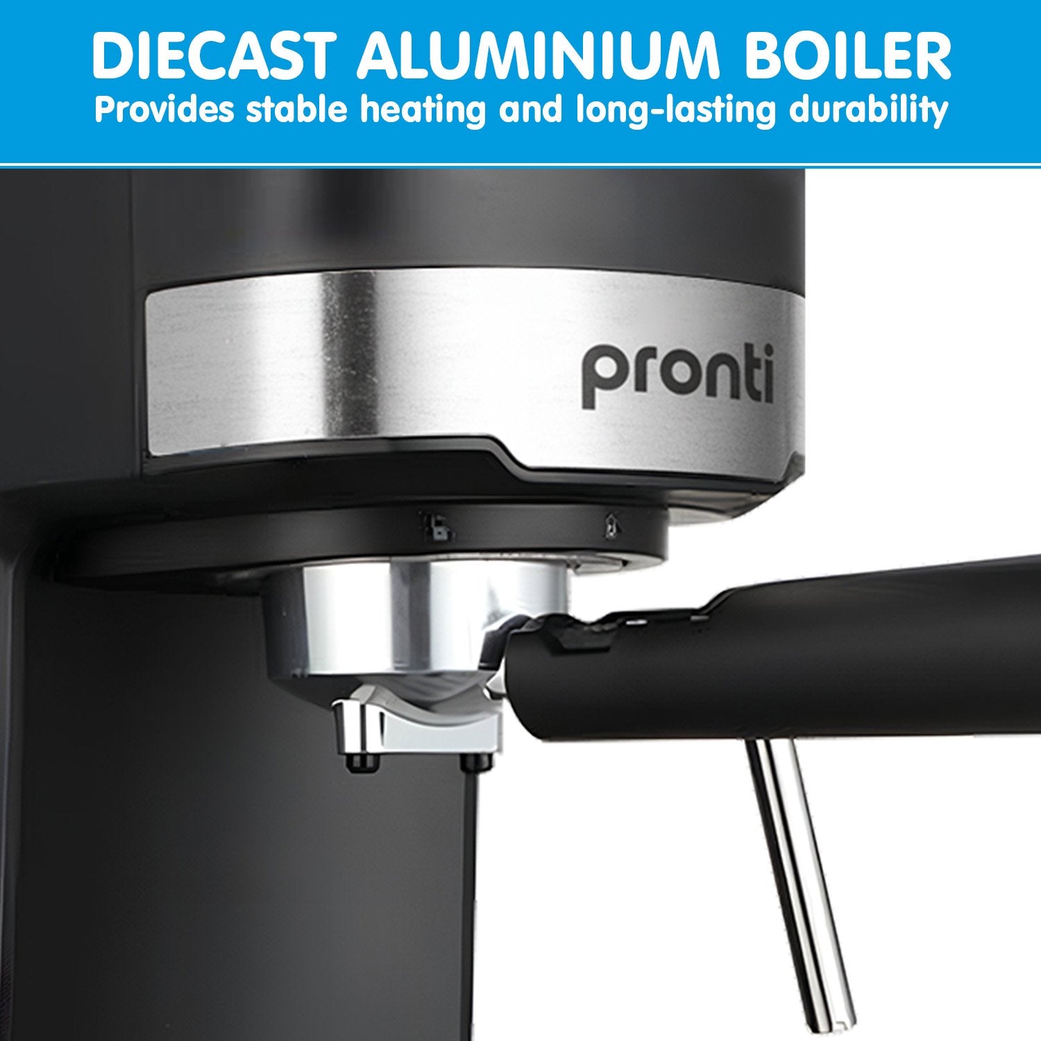 Pronti CM-850D Coffee Machine 20 Bar Espresso Maker with Milk Frother and 1.25L Tank - Image 7