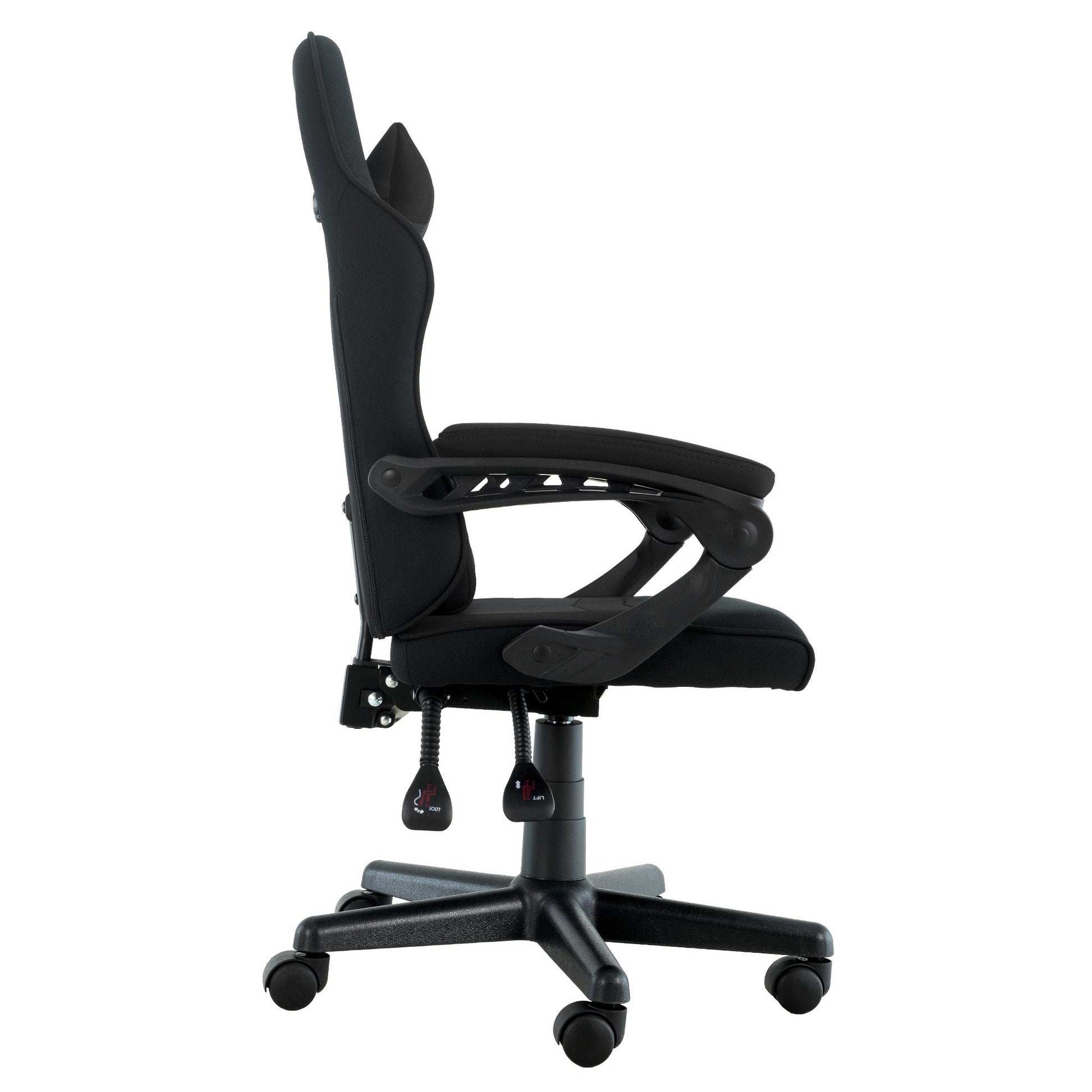 Sarantino Antre Kids Study Gaming Chair Black Adjustable Computer Desk Seat Racing Inspired-look With Adjustable Height, Ergonomic Back Support, Padded Armrests - Image 5