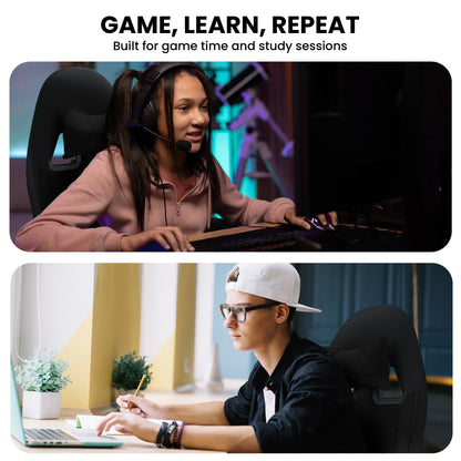 Sarantino Antre Kids Study Gaming Chair Black Adjustable Computer Desk Seat Racing Inspired-look With Adjustable Height, Ergonomic Back Support, Padded Armrests - Image 6