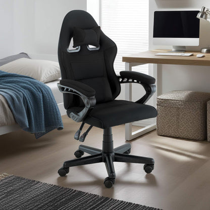 Sarantino Antre Kids Study Gaming Chair Black Adjustable Computer Desk Seat Racing Inspired-look With Adjustable Height, Ergonomic Back Support, Padded Armrests - Image 9