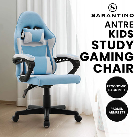 Sarantino Antre Kids Study Gaming Chair in Black and White Office Adjustable Height Chair - Image 2