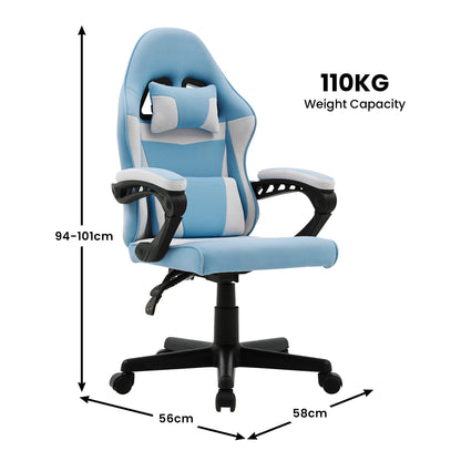Sarantino Antre Kids Study Gaming Chair in Black and White Office Adjustable Height Chair - Image 4