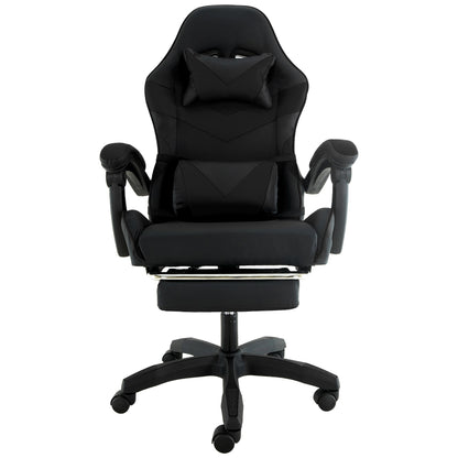 Sarantino Cueva Reclining High Back Office Gaming Chair Black Retractable Footrest Computer Seat - Image 2