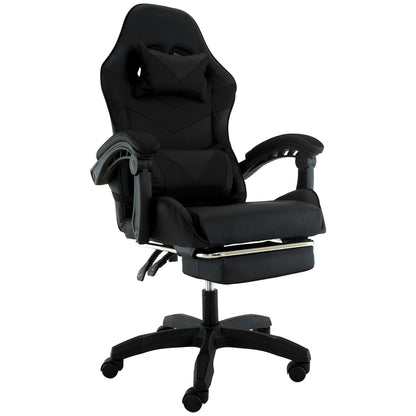 Sarantino Cueva Reclining High Back Office Gaming Chair Black Retractable Footrest Computer Seat - Image 3