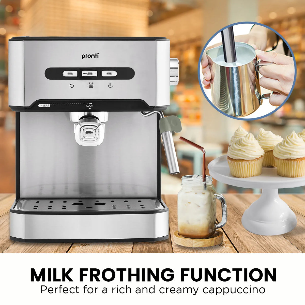 Pronti Toaster, Kettle & Coffee Machine Breakfast Set - Black - Image 9