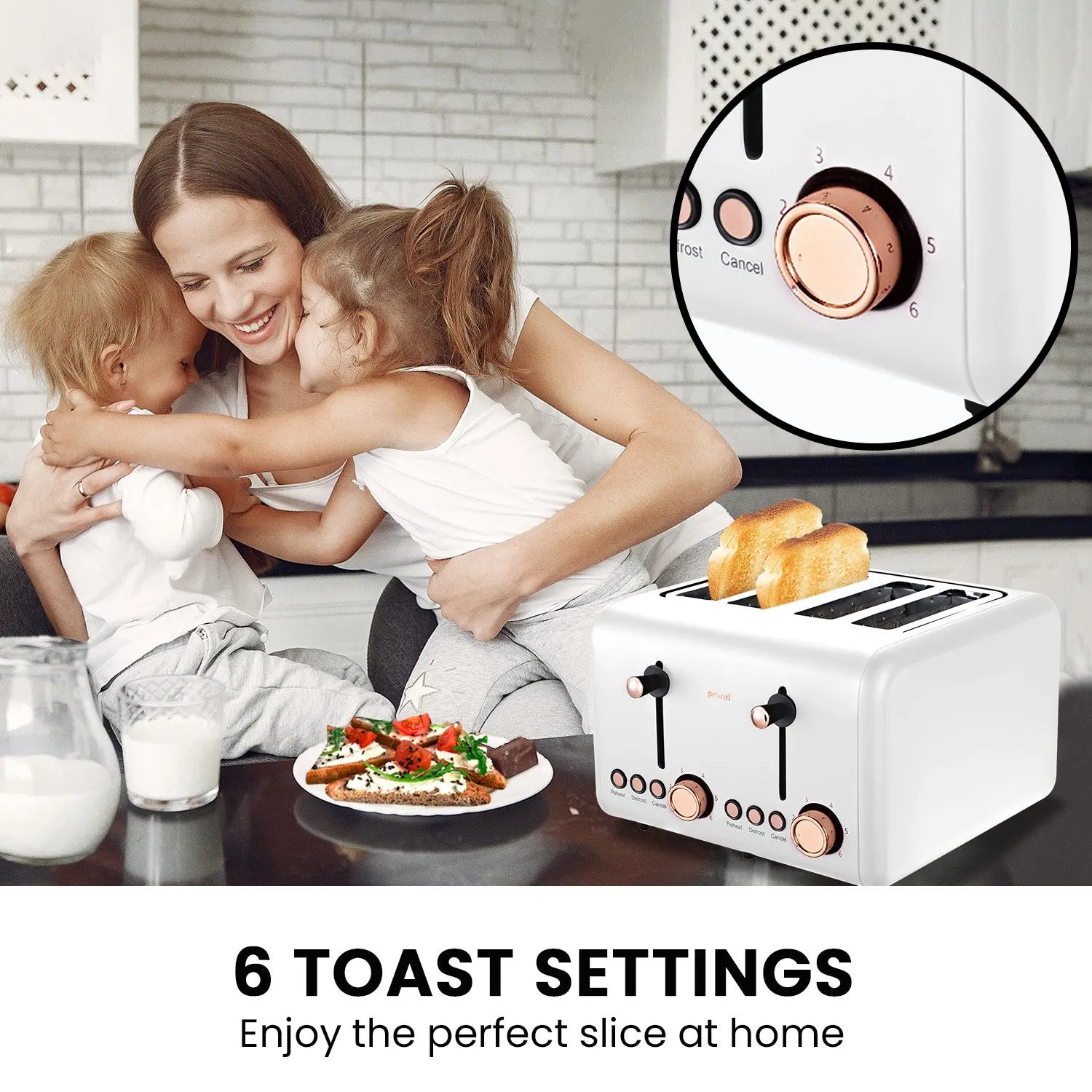 Pronti Toaster, Kettle & Coffee Machine Breakfast Set - White - Image 8