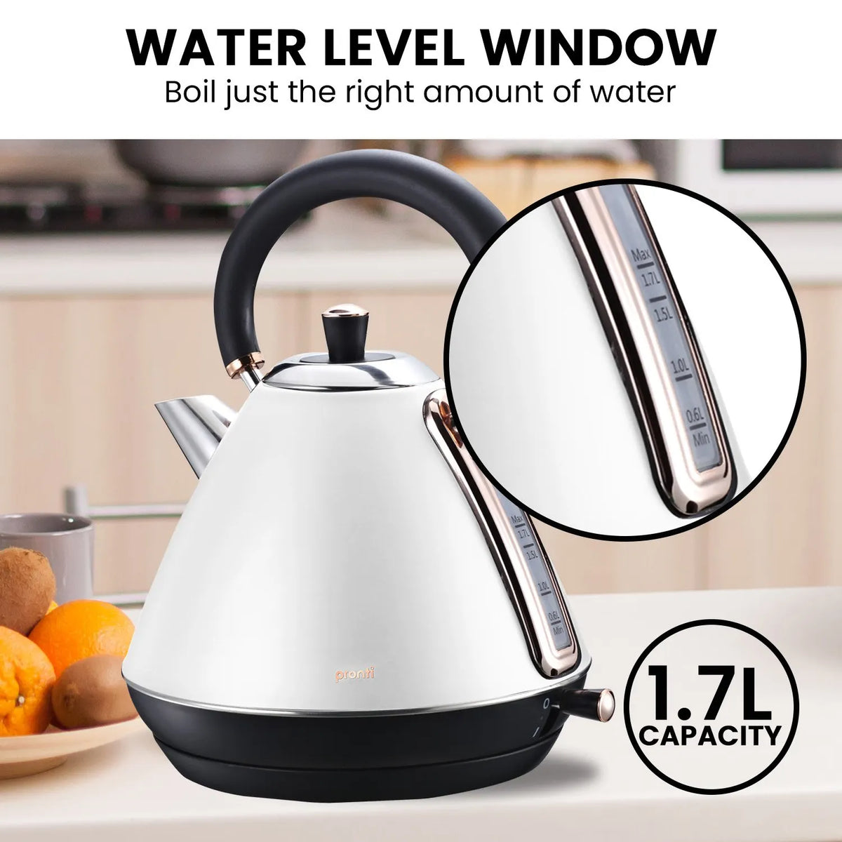 Pronti Toaster, Kettle & Coffee Machine Breakfast Set - White - Image 9
