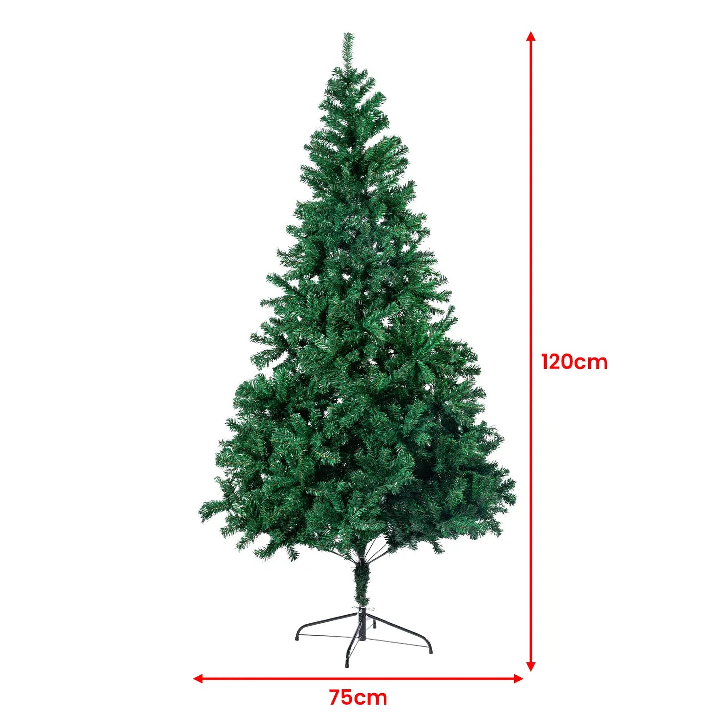 Christabelle Christmas Tree Decor 1.2m Xmas Decorations - 300 Tips Green - Image 3