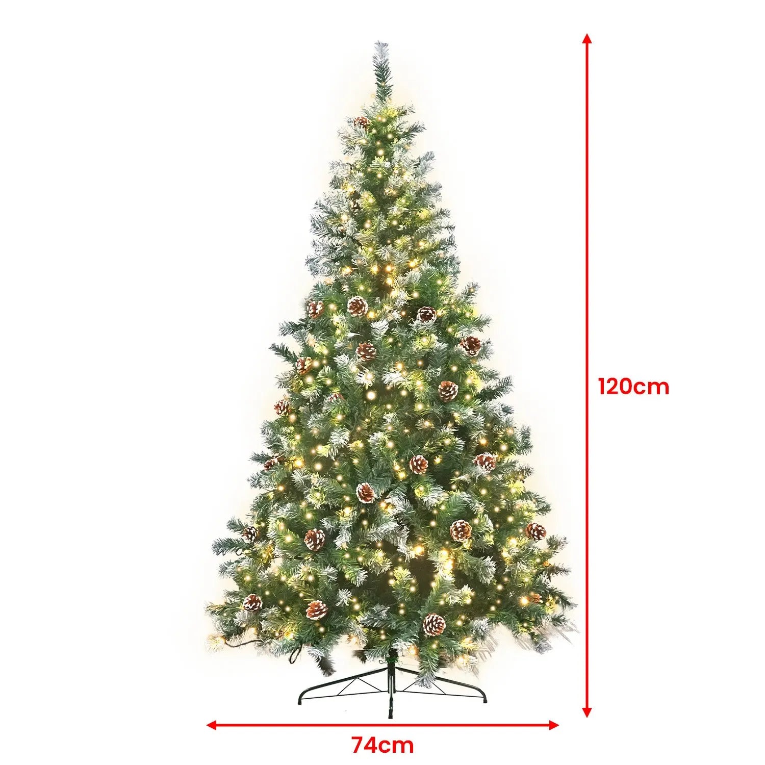 Christabelle 1.2m Pre Lit LED Christmas Tree Decor with Pine Cones Xmas Decorations - Image 4