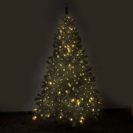 Christabelle 1.5m Pre-Lit LED Artificial Christmas Tree with Snow Tipped Needles Pine Cones Stand - Image 4