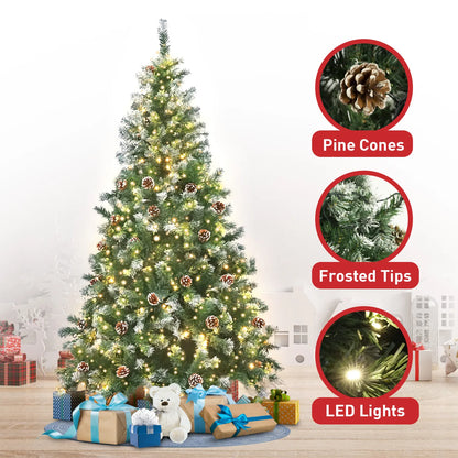 Christabelle 1.5m Pre Lit LED Christmas Tree Decor with Pine Cones Xmas Decorations - Image 8