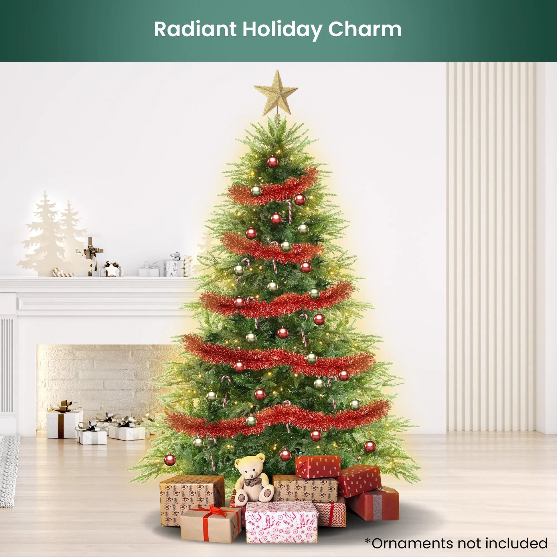 Christabelle 1.8m Prelit Everglow Fir Christmas Tree With 300 Led Lights - Image 8