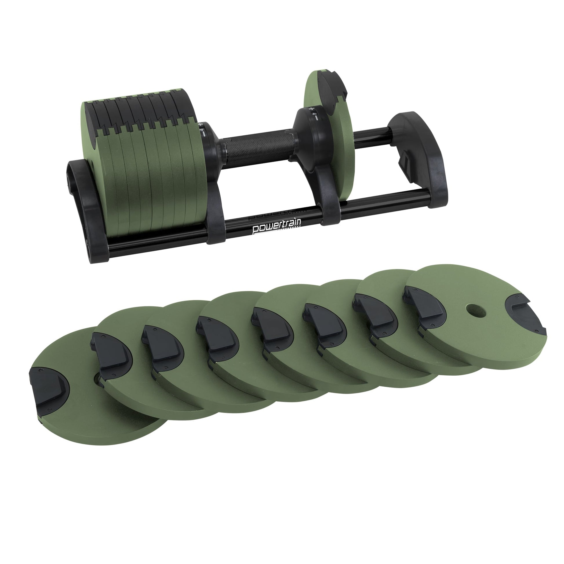 Powertrain Eon Dial-Up 36KG Adjustable Dumbbell - Green - Image 7
