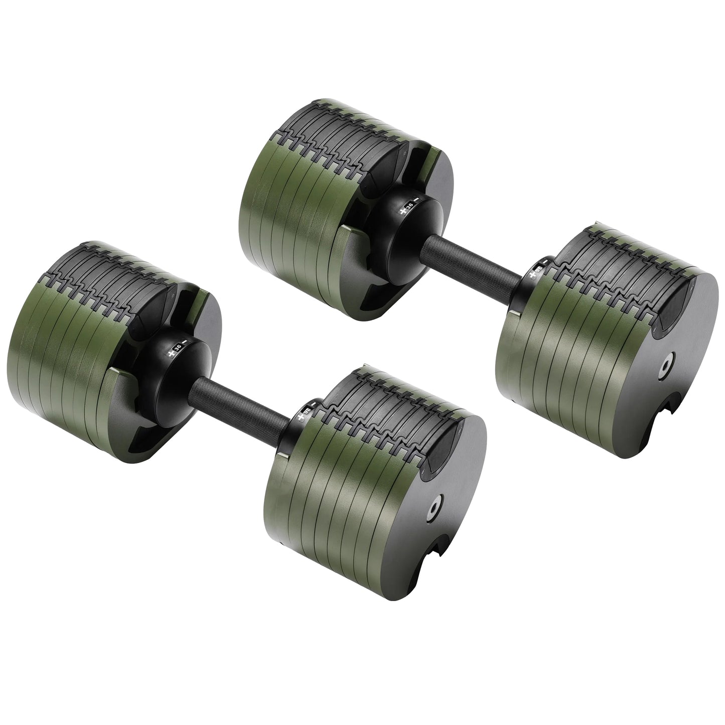 Powertrain Eon Dial-Up 72KG Adjustable Dumbbells Pair - Green - Image 3