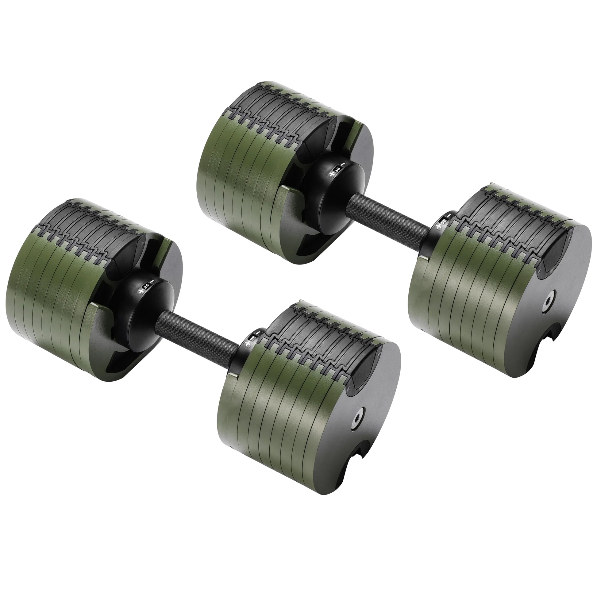 Powertrain Eon Dial-Up 72KG Adjustable Dumbbells Pair - Green - Image 3