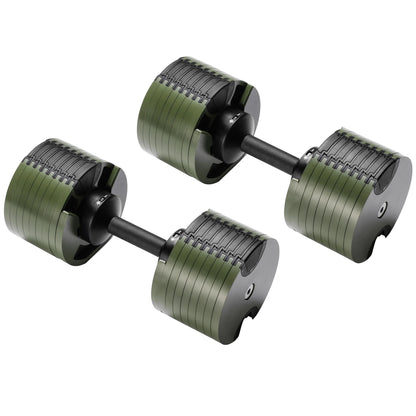 Powertrain Eon Dial-Up 72KG Adjustable Dumbbells Pair - Green - Image 3