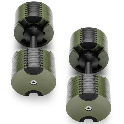 Powertrain Eon Dial-Up 72KG Adjustable Dumbbells Pair - Green - Image 6