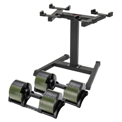 Powertrain Eon Dial-Up 72KG Adjustable Dumbbells Pair with Stand  - Green - Image 5