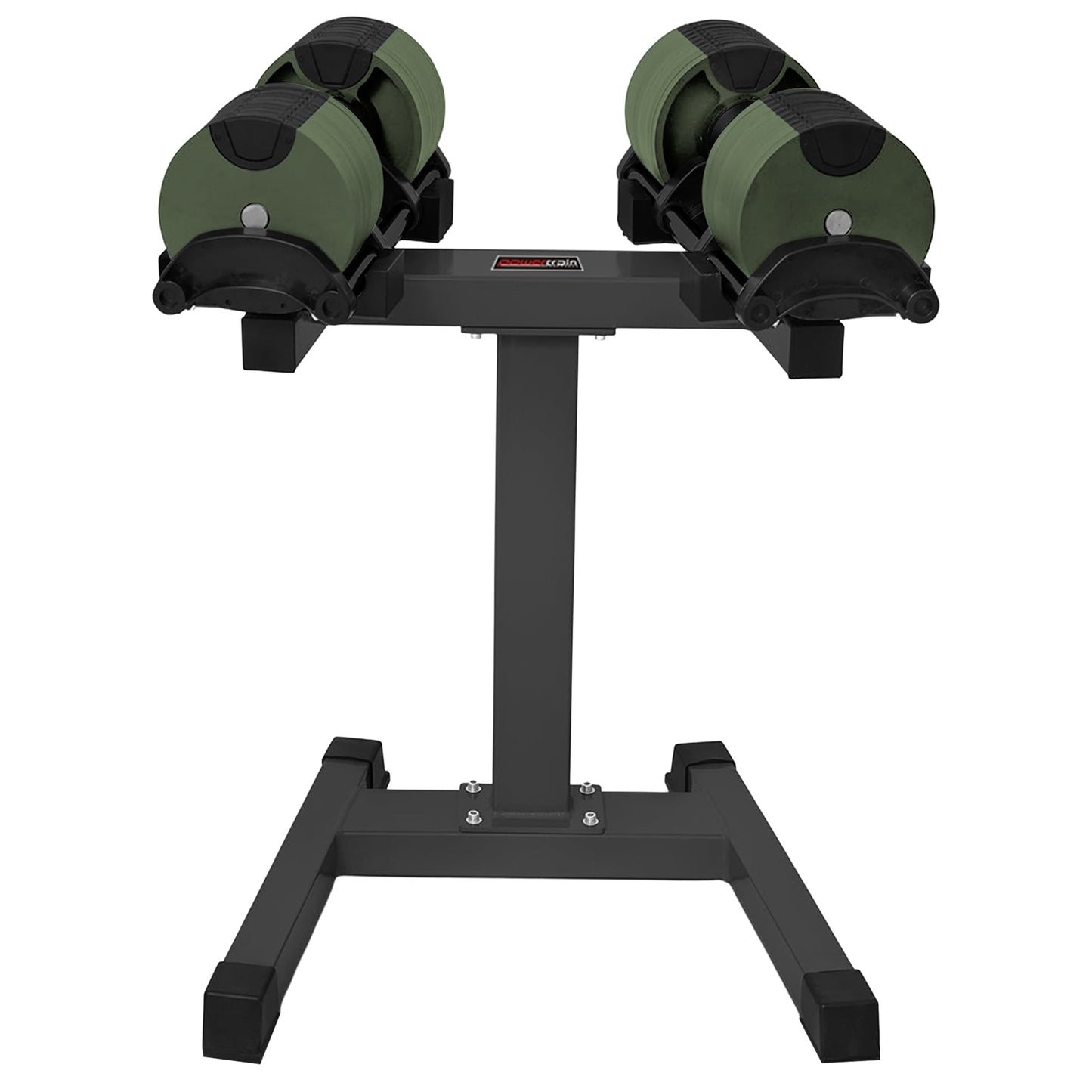 Powertrain Eon Dial-Up 72KG Adjustable Dumbbells Pair with Stand  - Green - Image 6