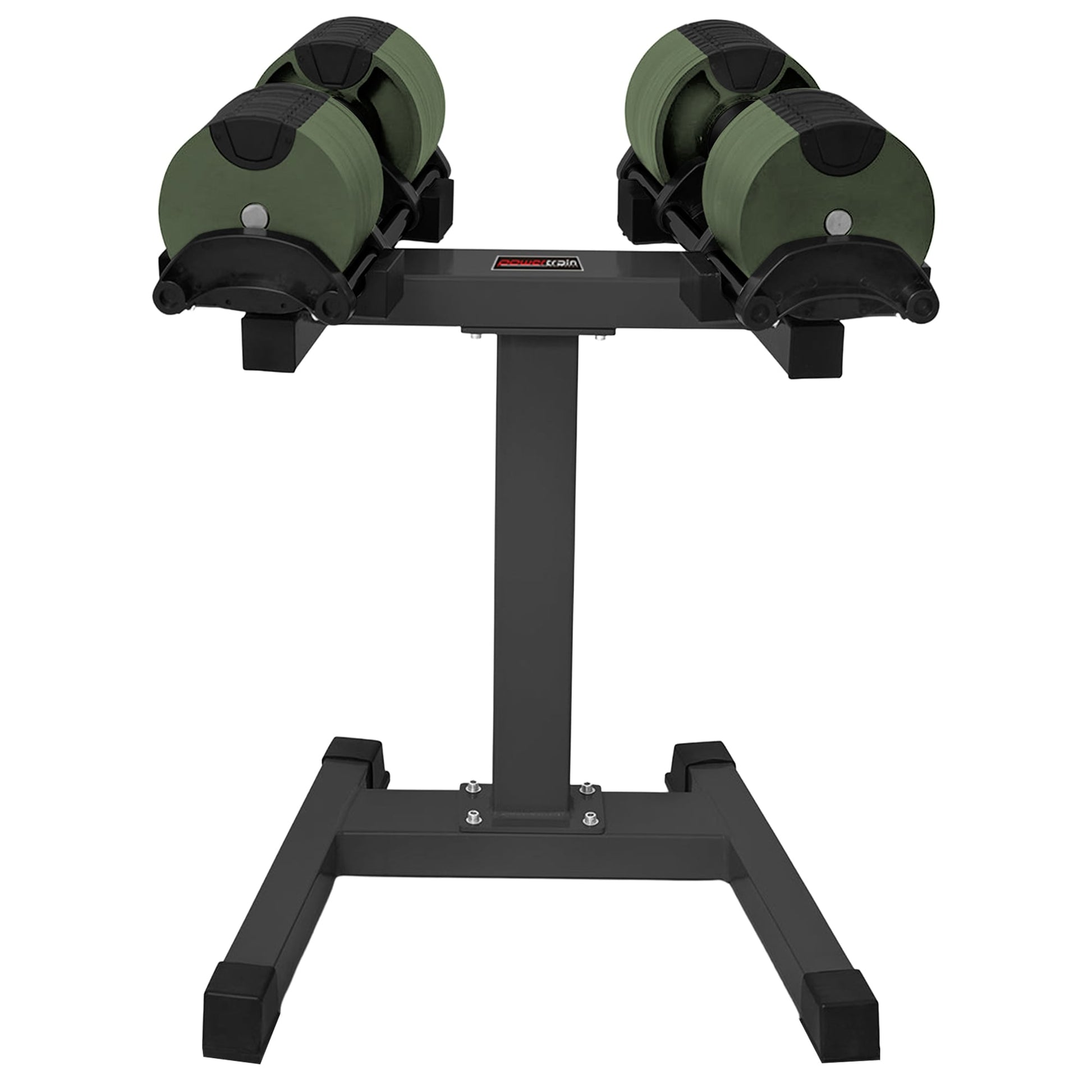 Powertrain Eon Dial-Up 72KG Adjustable Dumbbells Pair with Stand  - Green - Image 6