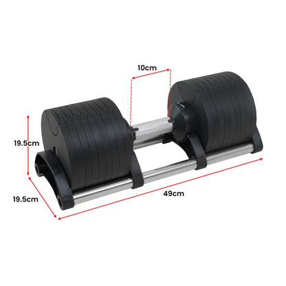 Powertrain Eon 45kg Adjustable Dumbbell Home Gym 9 Strength Training Safety Lock System For Building & Fitness Workouts - Image 4