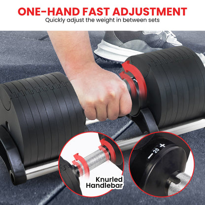 Powertrain Eon 45kg Adjustable Dumbbell Home Gym 9 Strength Training Safety Lock System For Building & Fitness Workouts - Image 8
