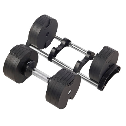 Powertrain Eon 90kg Adjustable Dumbbells Home Gym 9 Strength Training Safety Lock System Building & Fitness Workouts - Image 5