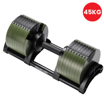 Powertrain Eon Dial-Up 45KG Adjustable Dumbbell - Green - Image 8
