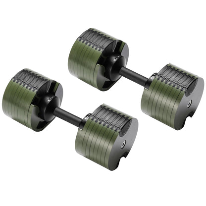 Powertrain Eon Dial-Up 90KG Adjustable Dumbbells Pair - Green - Image 4