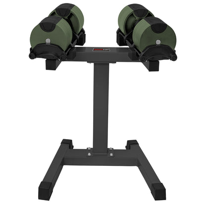 Powertrain Eon Dial-Up 90KG Adjustable Dumbbells Pair with Stand  - Green - Image 6