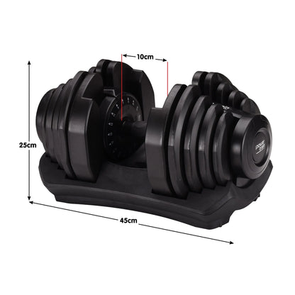 Powertrain 2x 40kg Powertrain Adjustable Dumbbells with Stand - Image 3
