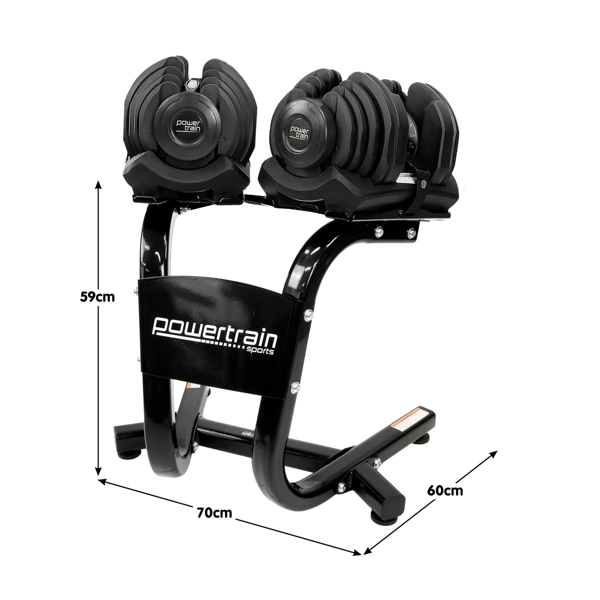 Powertrain 2x 40kg Powertrain Adjustable Dumbbells with Stand - Image 4