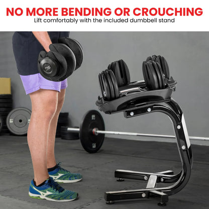 Powertrain 2x 40kg Powertrain Adjustable Dumbbells with Stand - Image 5