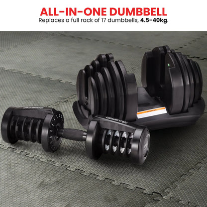 Powertrain 2x 40kg Powertrain Adjustable Dumbbells with Stand - Image 7
