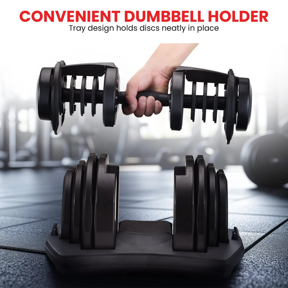 Powertrain 2x 40kg Powertrain Adjustable Dumbbells with Stand - Image 8