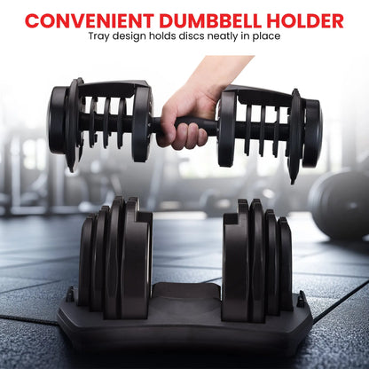 Powertrain 2x 40kg Powertrain Adjustable Dumbbells with Stand - Image 8