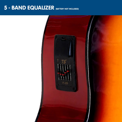 Karrera Electronic Acoustic Guitar 41in  - Sunburst - Image 3