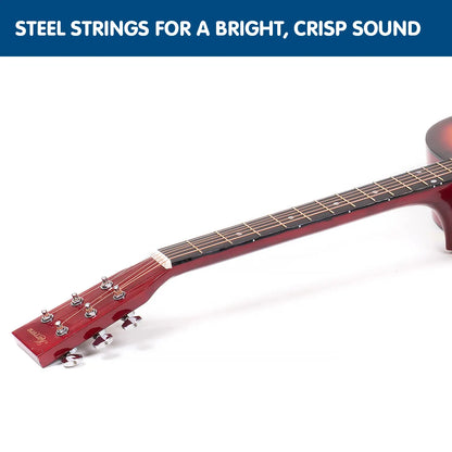 Karrera Electronic Acoustic Guitar 41in  - Sunburst - Image 4