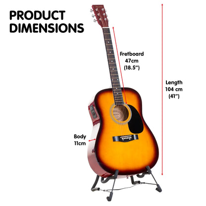 Karrera Electronic Acoustic Guitar 41in  - Sunburst - Image 5
