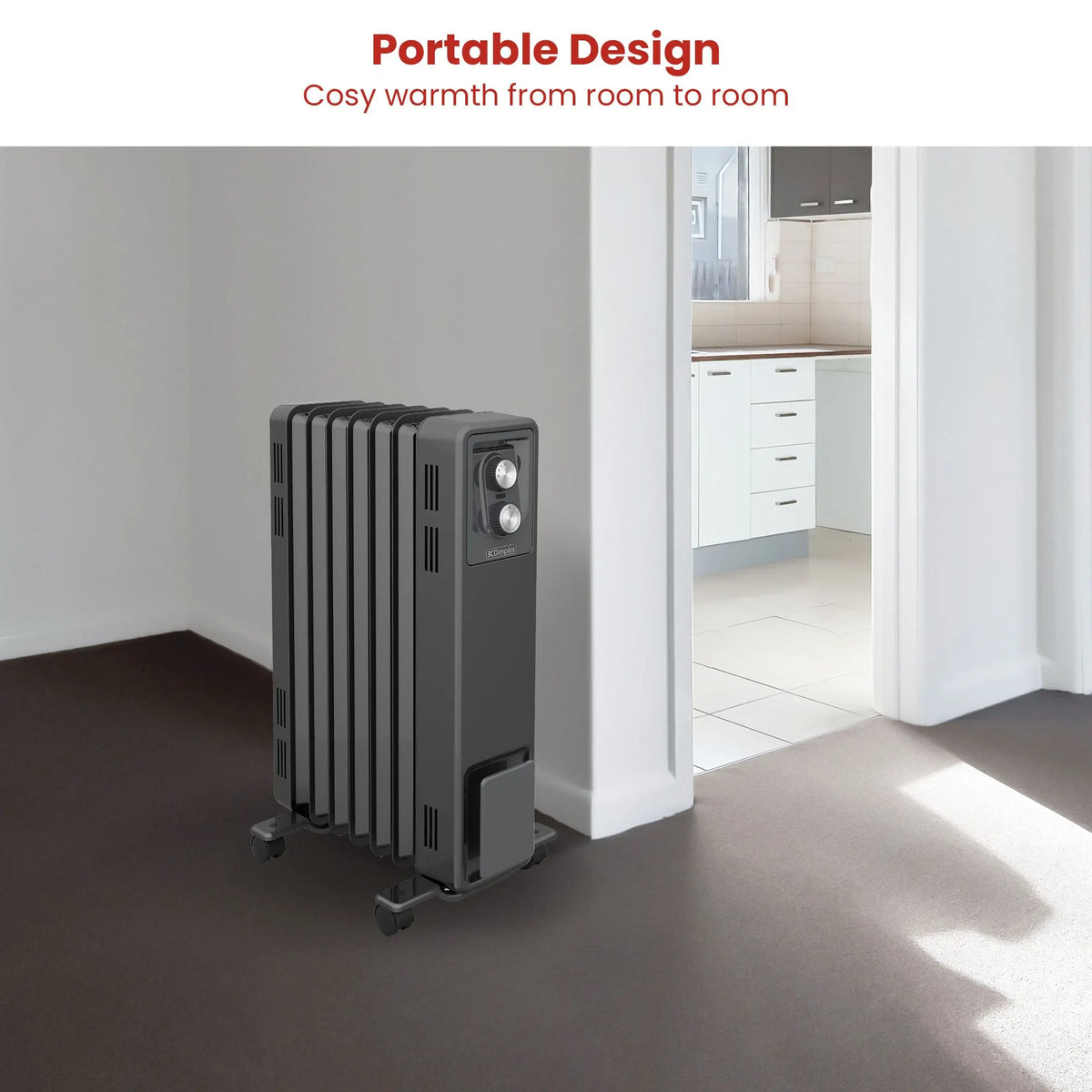Dimplex 1.5kW Oil Free Portable Column Heater - Electric Radiator with Adjustable Thermostat - Black - Image 5