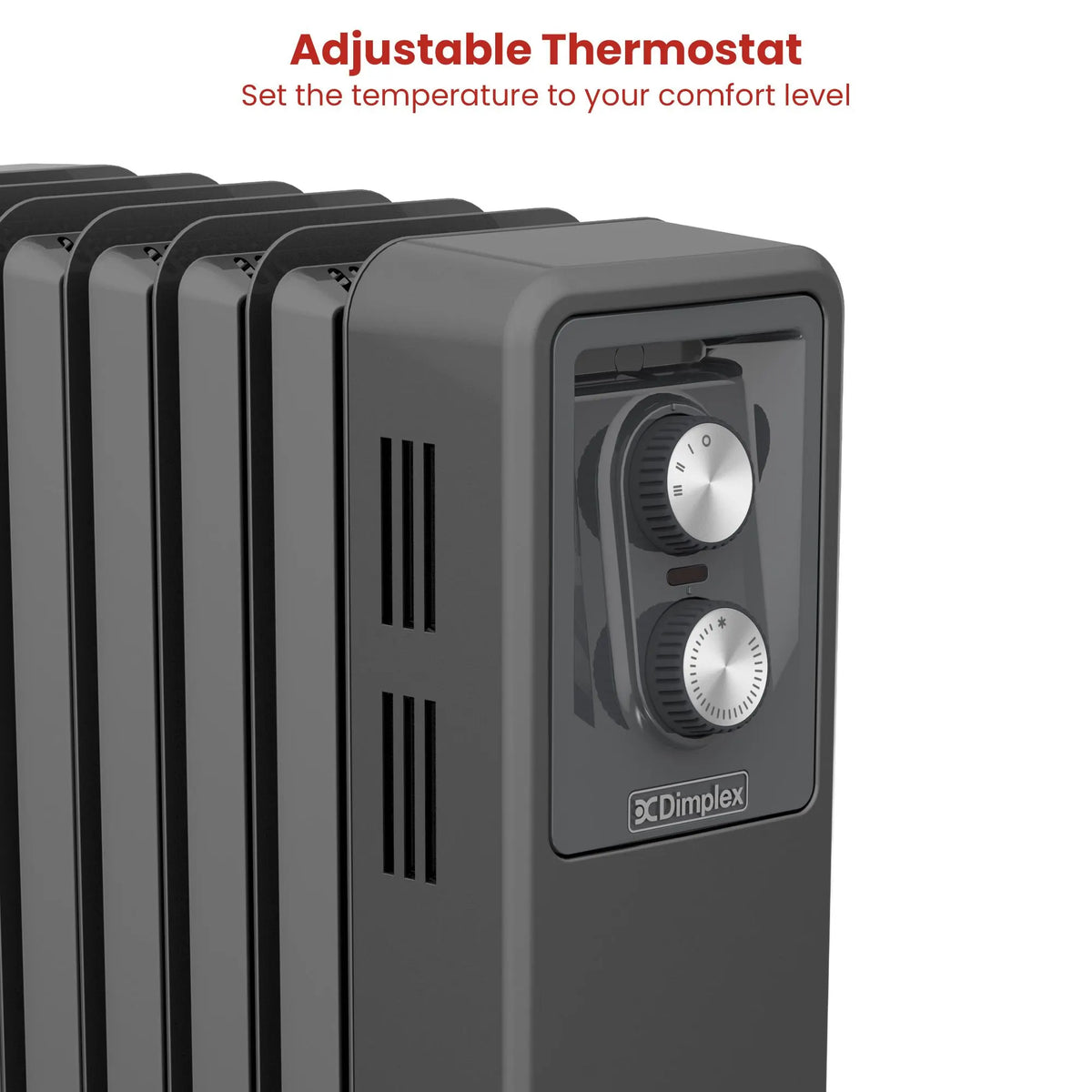 Dimplex 1.5kW Oil Free Portable Column Heater - Electric Radiator with Adjustable Thermostat - Black - Image 6