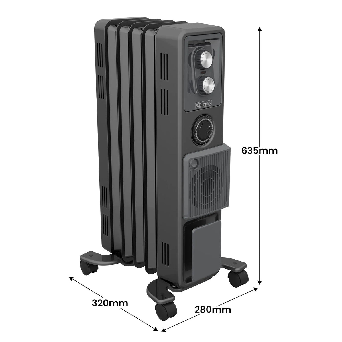 Dimplex Oil Free 1.5kW Column Heater w/ Turbo Fan and Timer in Black - Image 4