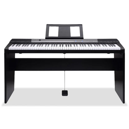Karrera 88 Keys Electronic Keyboard Piano with Stand Black - Image 2